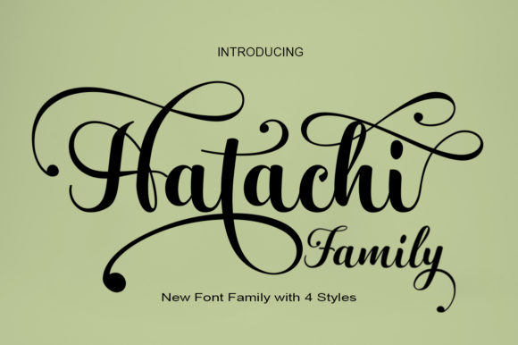 Hatachi Family: Elegant Script Handwritten Fonts for Small Business Branding